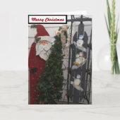 Carte de traîneau de bonhommes de neige du père (Devant)