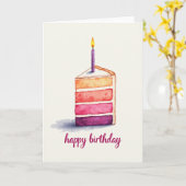 Carte de tranche de gâteau à l'aquarelle (Fleur jaune)