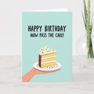 Carte de tranche de gâteau d'anniversaire ludique