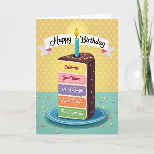 Carte de tranche de gâteau de célébration (Devant)