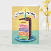 Carte de tranche de gâteau de célébration (Fleur jaune)