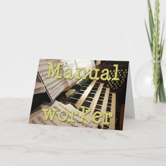 Carte de travail manuelle (Devant)