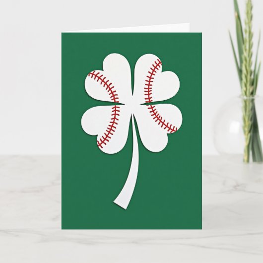 Carte de trèfle de baseball chanceux (Devant)