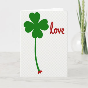 Carte de trèfle vert Lucky Love