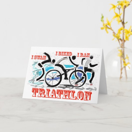 Carte de triathlon (Fleur jaune)