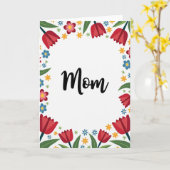 Carte de Tribut à Maman Art Populaire (Fleur jaune)