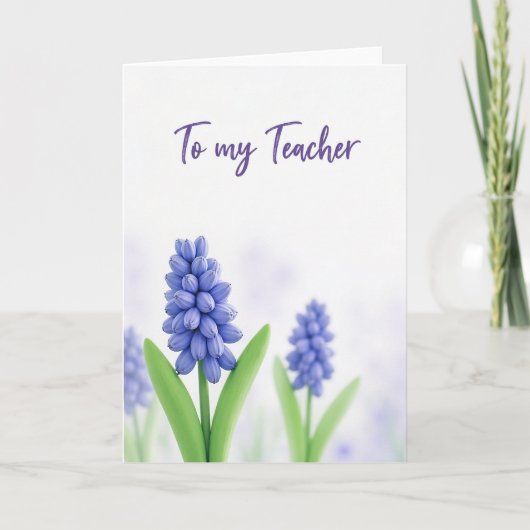 Carte de Tribut Floral pour Enseignant (Devant)