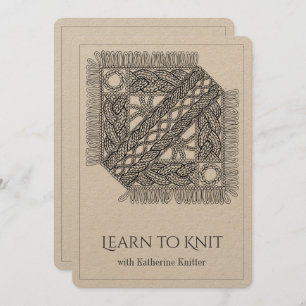 Carte de Tricot de classe KNIT CÂBLE BLANC