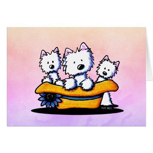 Carte de trio du dimanche Best Westie (Devant Horizontal)