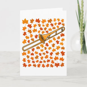 Carte de Trombone Automne Tromboniste Musicien