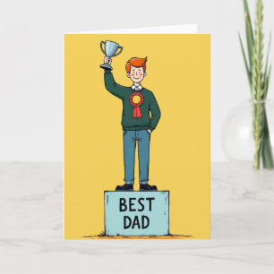 Carte de trophée de Meilleur Papa de dessin animé