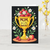 Carte de trophée pour la plus douce des mamans (Fleur jaune)