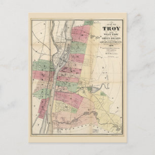 Carte de Troy West Troy Green Island New York (187