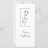 Carte de tulipe linéaire à main (Devant)