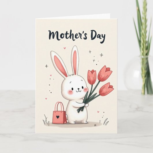 Carte de Tulipes Blushing Bunny (Devant)