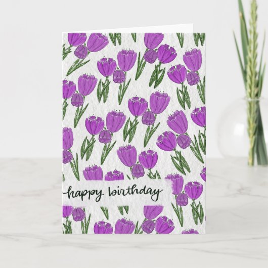 Carte de Tulipes d'Anniversaire (Devant)