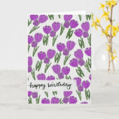 Carte de Tulipes d'Anniversaire (Fleur jaune)