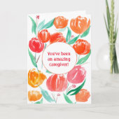Carte de tulipes d'aquarelle Merci (Devant)