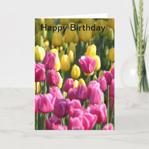 Carte de tulipes de joyeux anniversaire