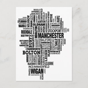 Carte de type noir du Grand Manchester