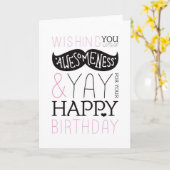 Carte de typographie d'amusement de moustache de (Fleur jaune)