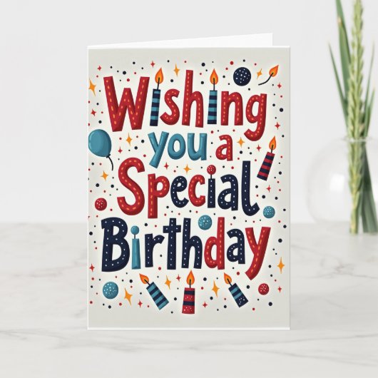 Carte de typographie d'anniversaire spéciale (Devant)