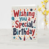 Carte de typographie d'anniversaire spéciale (Fleur jaune)