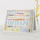 Carte de typographie d'anniversaire Unisex Multico (Fleur jaune)