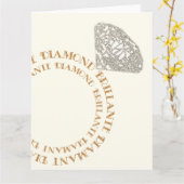 Carte de typographie de bague en diamant multiling (Fleur jaune)
