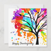 Carte de typographie de Bon thanksgiving d'arbre c (Devant)