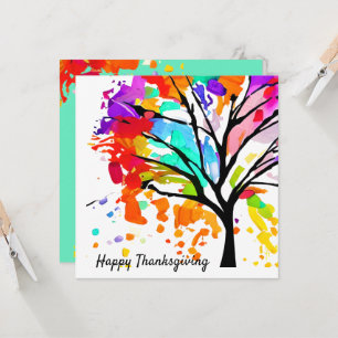 Carte de typographie de Bon thanksgiving d'arbre c