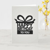 Carte de typographie de cadeau d'anniversaire (Fleur jaune)