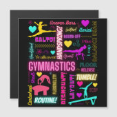 Carte de typographie de gymnastique de filles colo (Devant / Derrière)