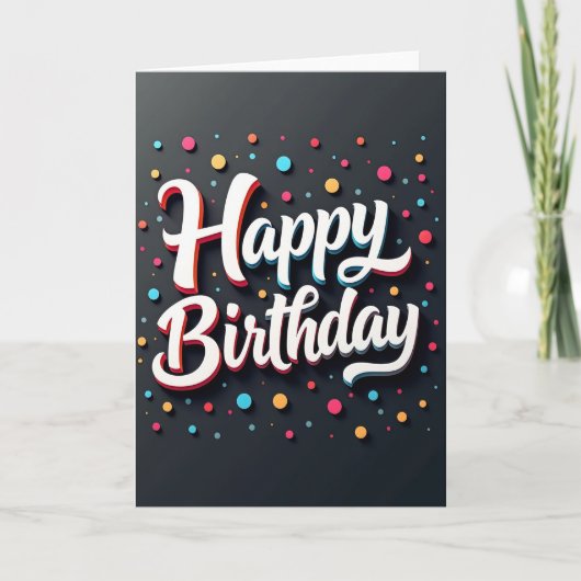 Carte de typographie de script d'anniversaire doux (Devant)