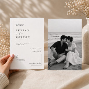 Carte de typographie élégante avec photo romantiqu