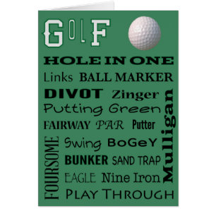 Carte de typographie GOLF