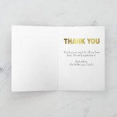 Carte de typographie or bleu Merci moderne (Intérieur)