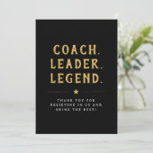Carte de typographie or Coach Leader Legend (Debout devant)