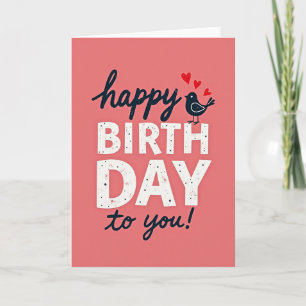 Carte de typographie rose joyeuse