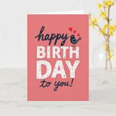 Carte de typographie rose joyeuse (Fleur jaune)