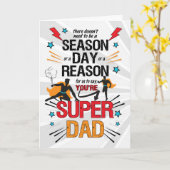 Carte DE US Super Papa Fête des pères Comic Book (Fleur jaune)