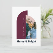 Carte de vacances 2022 Photo Moderne Arc Violet Bl (Debout devant)