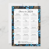 Carte de vacances 2024 Calendrier Fleurs Logo d'en (Devant)