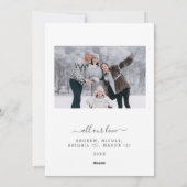 Carte de vacances 2 Photo Moderne Minimaliste 2025 (Dos)