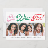 Carte de vacances 3 photos Colourful Script Oh Wha (Devant)