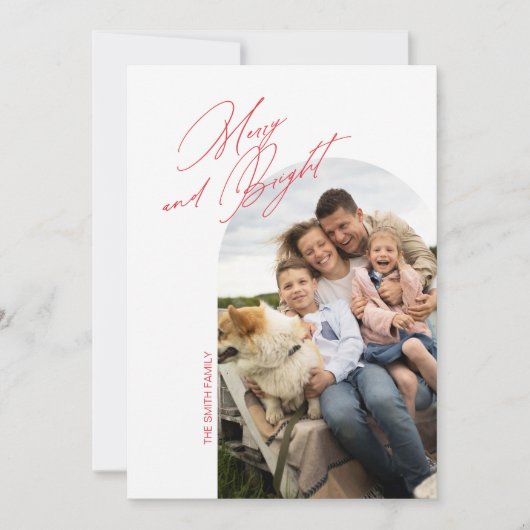 Carte de vacances à arch simple Merry and Bright (Devant)