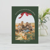 Carte de vacances à arche photo avec ruban rouge p (Debout devant)