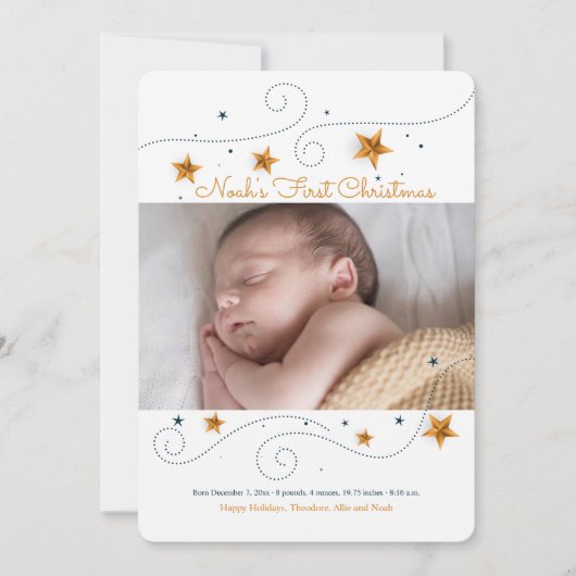 Carte de vacances à cadre photo en forme d'étoile (Devant)