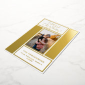 Carte de vacances à cadre photo géométrique gras e (Rotation)