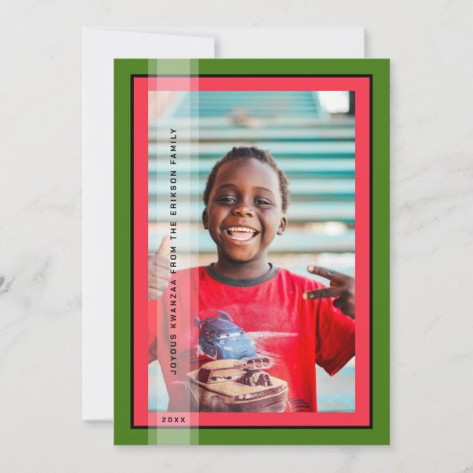 Carte de vacances à cadre vert (Devant)